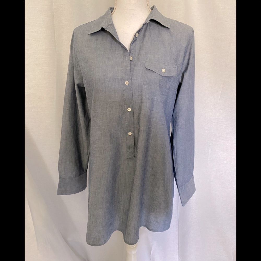 J. Crew Chambray Button Up front..
